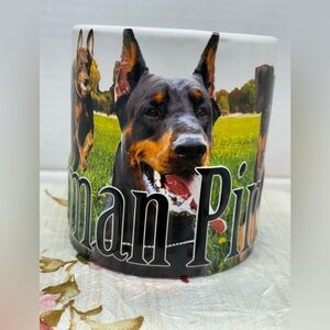 Mug Cup DOBERMAN PINSCHER Large Dog Graphic Stoneware Coffee Tea 18 OZ